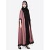 Irani style kaftan abaya- Black-Mauve